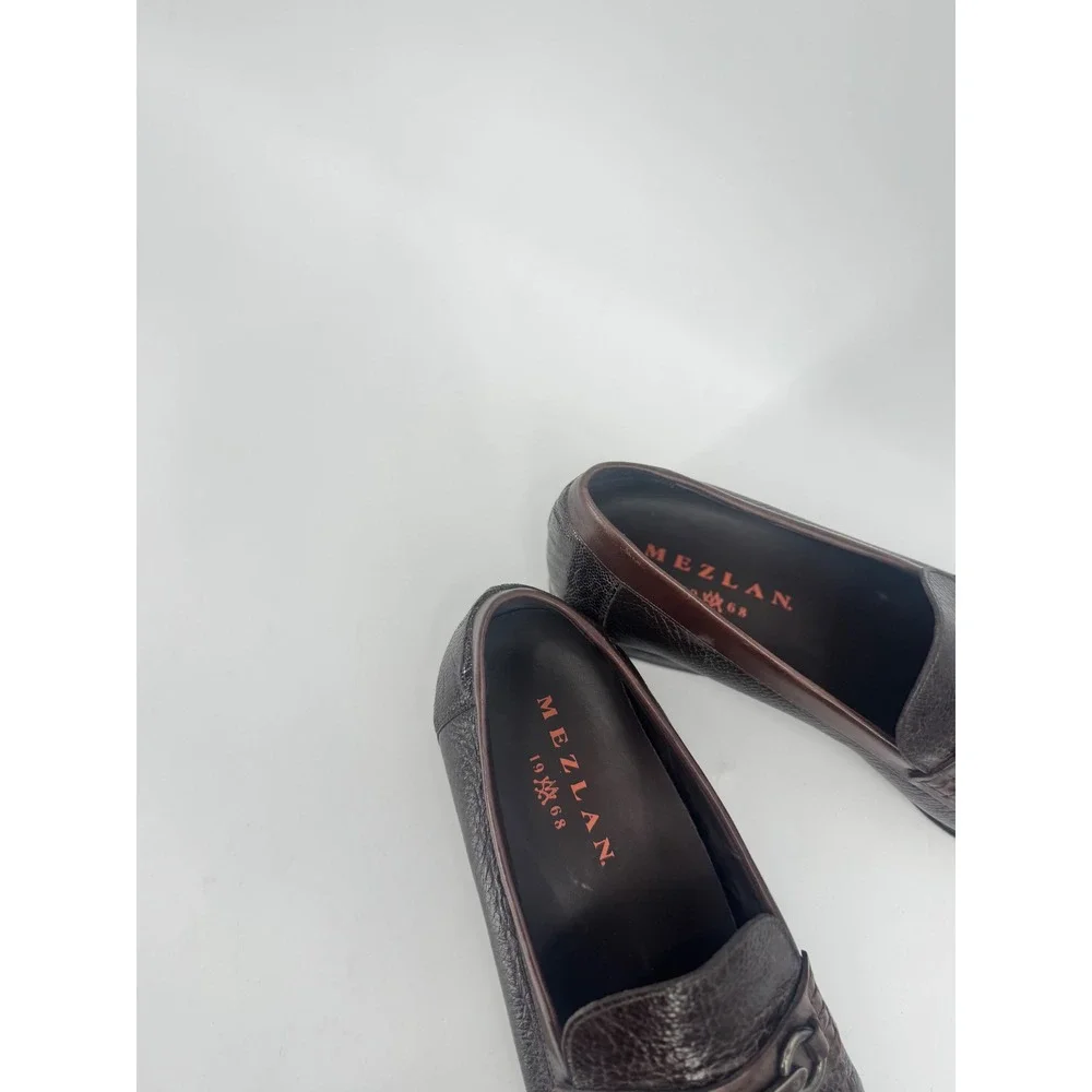 Mezlan Mens 9 Brown Genuine Ostrich Leg‎ Horsebit Loafers Exotic Leather Shoes
